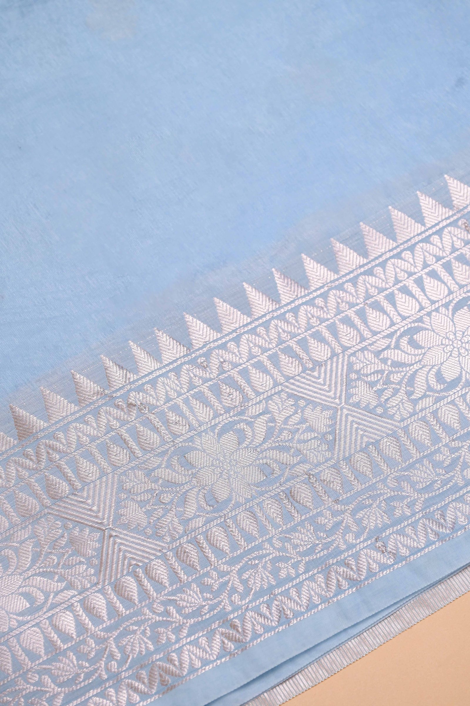 Handwoven Elegance in Pastel Blue Katan Silk Banarasi  Saree